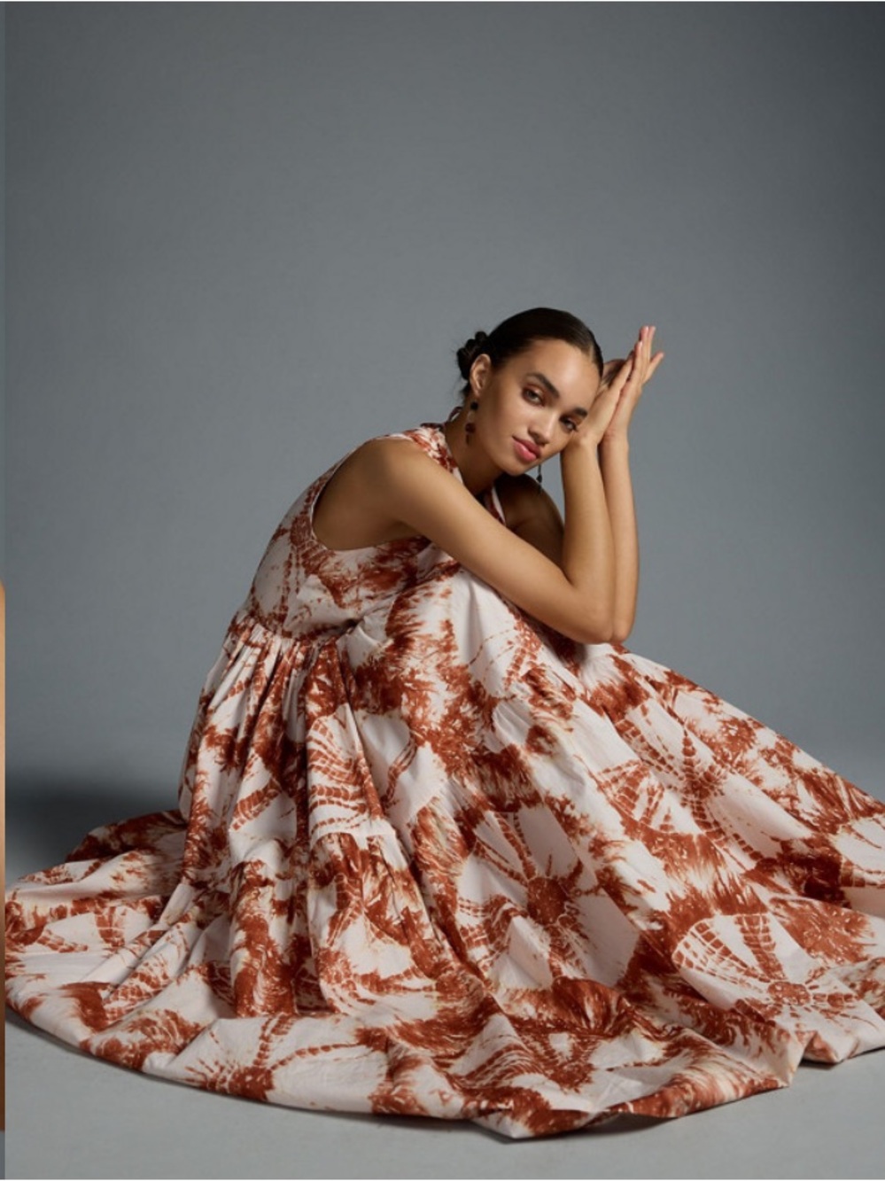 NWT Anthropologie S/W/F V-neck Maxi Shibori Tie Dye Resort Cutout Dress S $409 - Picture 2 of 8